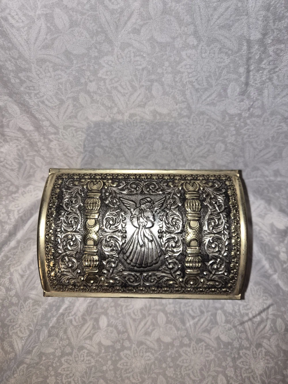 Vintage Teleflora Collection decorative tin treasure chest, 1970s or 1980s